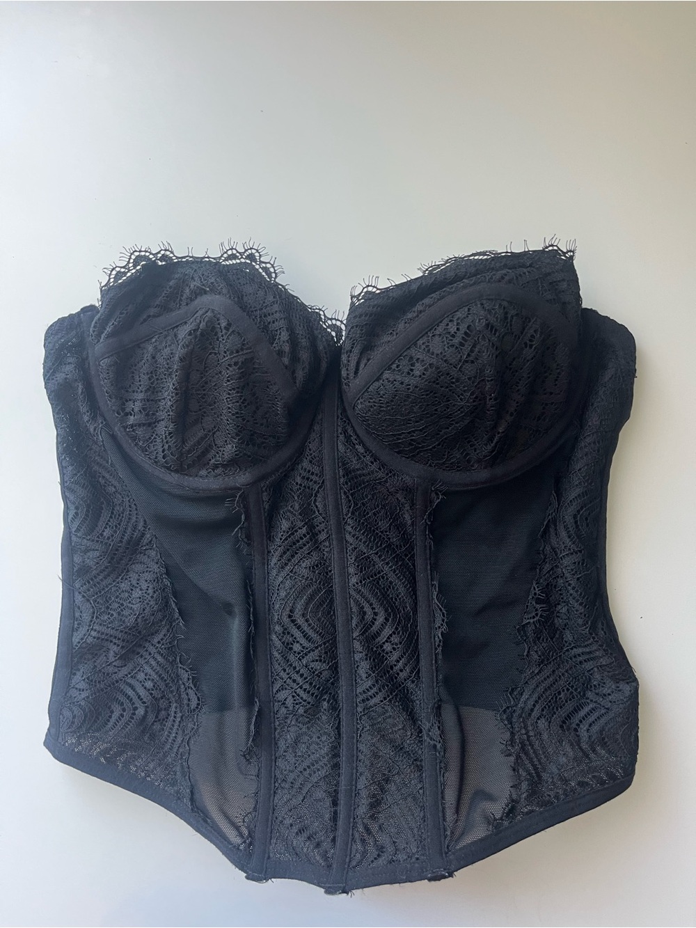 GARAGE Going Out Corset Top- Black Lace Bustier
